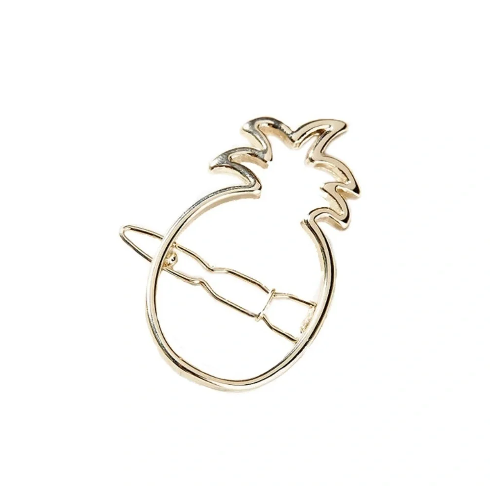 *MARITZA* 2-Pk Gold x Silver Pineapple Hair Clips